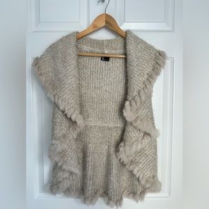 Love Token Fall Vest with Rabbit Trim